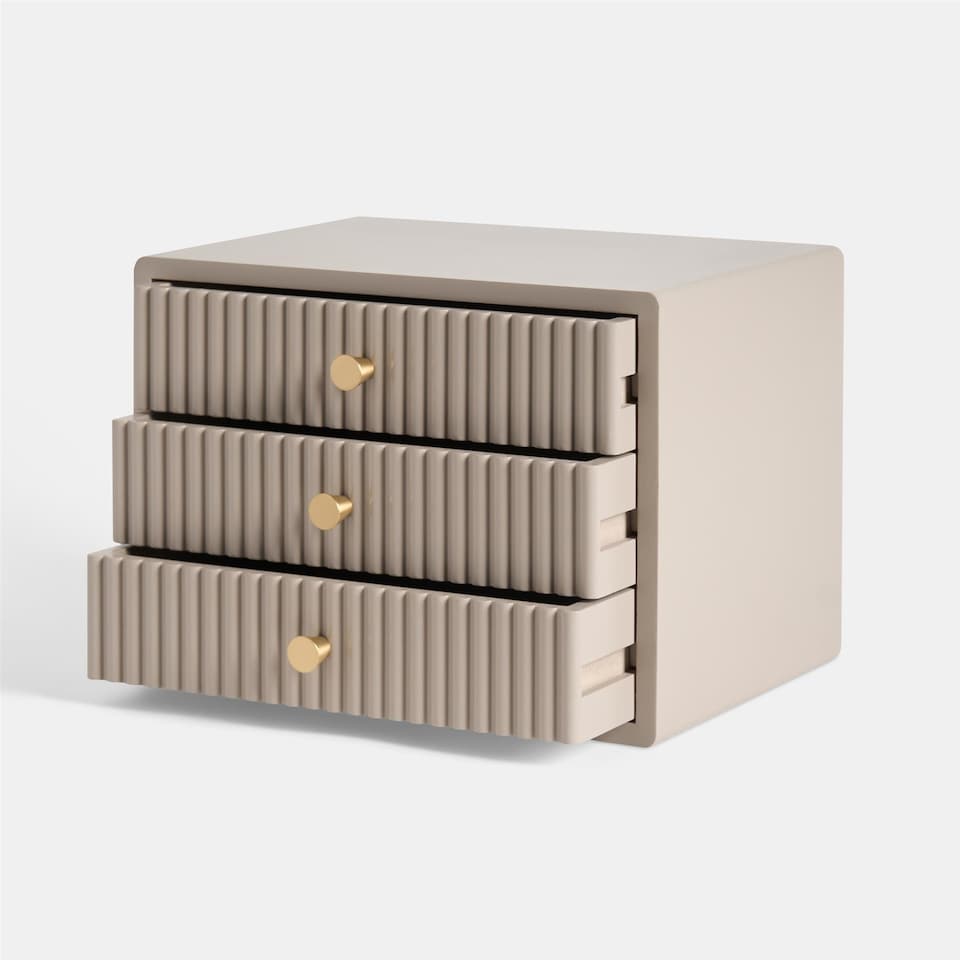 image 1 of OHS Ribbed Desktop Drawers Organiser Cabinet Storage