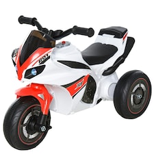 HOMCOM Kids Ride-On Police Bike 3-Wheel Vehicle w/ Music Lights 18-36 Mths