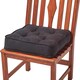 image 1 of Homescapes Black Faux Suede Dining Chair Booster Cushion Black