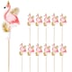 image 1 of Flamingo Gold Foil Food Cocktail Picks - Pack of 12