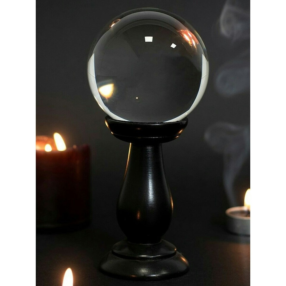 image 1 of Something Different Crystal Ball - Clear/Black - 18cm x 9cm x 9cm