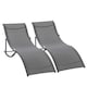 image 8 of Outsunny Set of 2 Zero Gravity Lounge Chair Recliners Sun Lounger Dark Grey