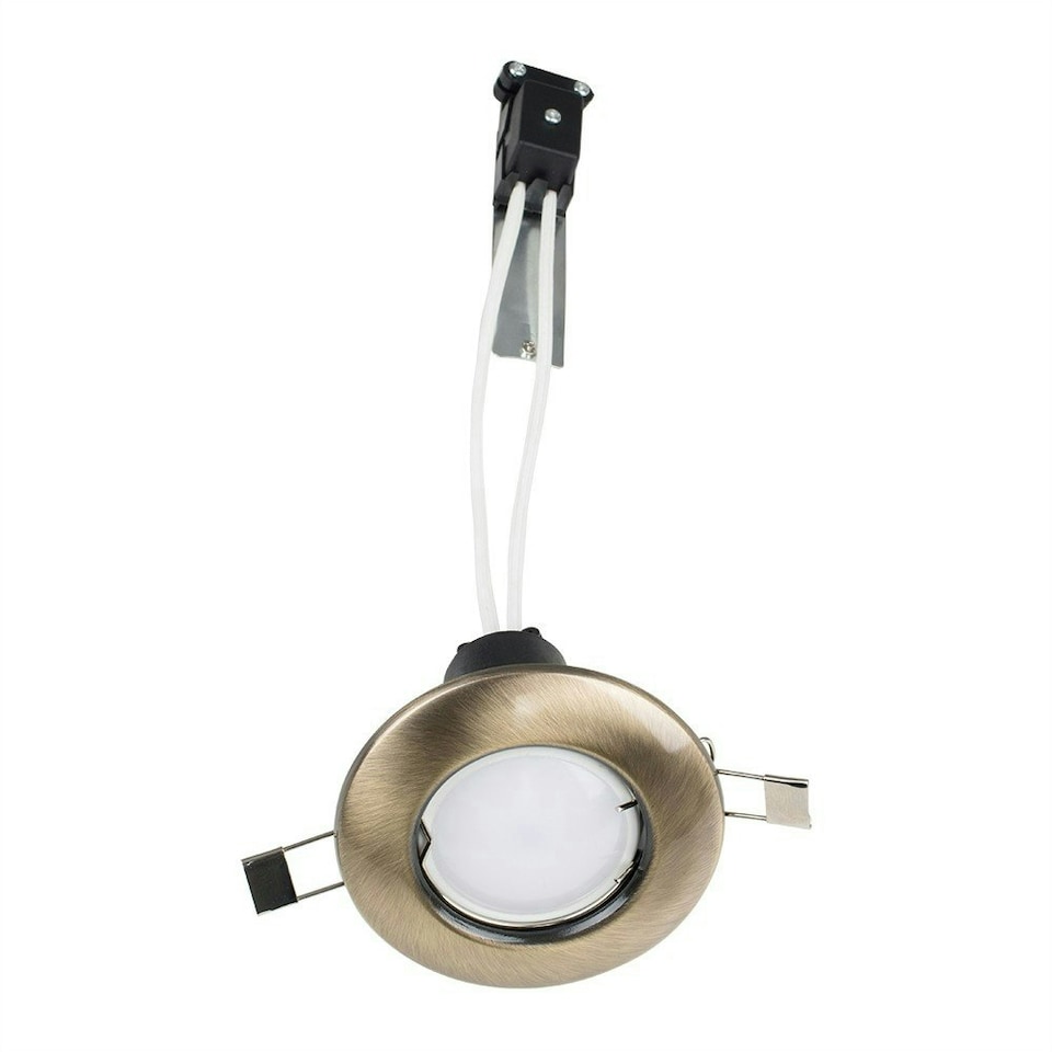 image 1 of ValueLights Gold Ceiling Downlight and GU10 Spotlight LED 5W Cool White 6500K Bulb