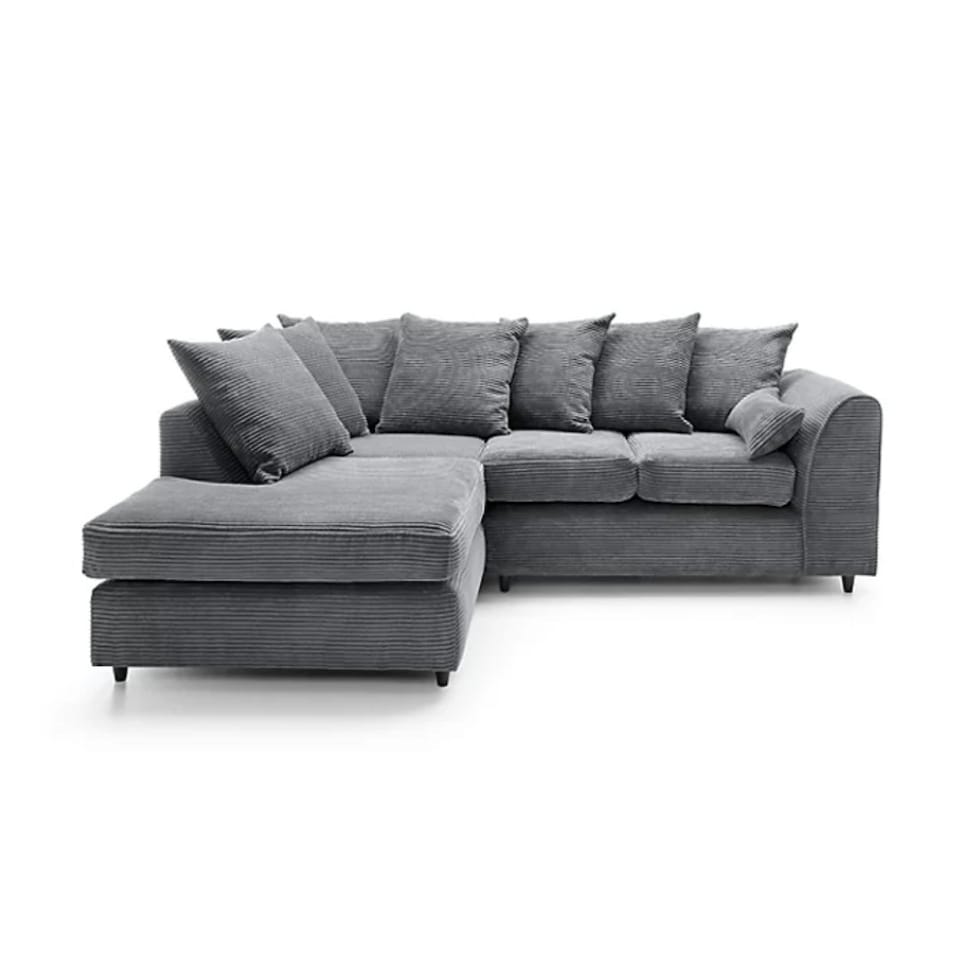 image 1 of Rivoli L Shape Corner Sofa in Jumbo Cord - Left Hand Facing Chaise Cream
