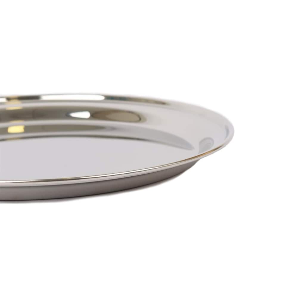 image 1 of Argon Tableware Round Stainless Steel Serving Tray - 40.5cm | Silver | Silver