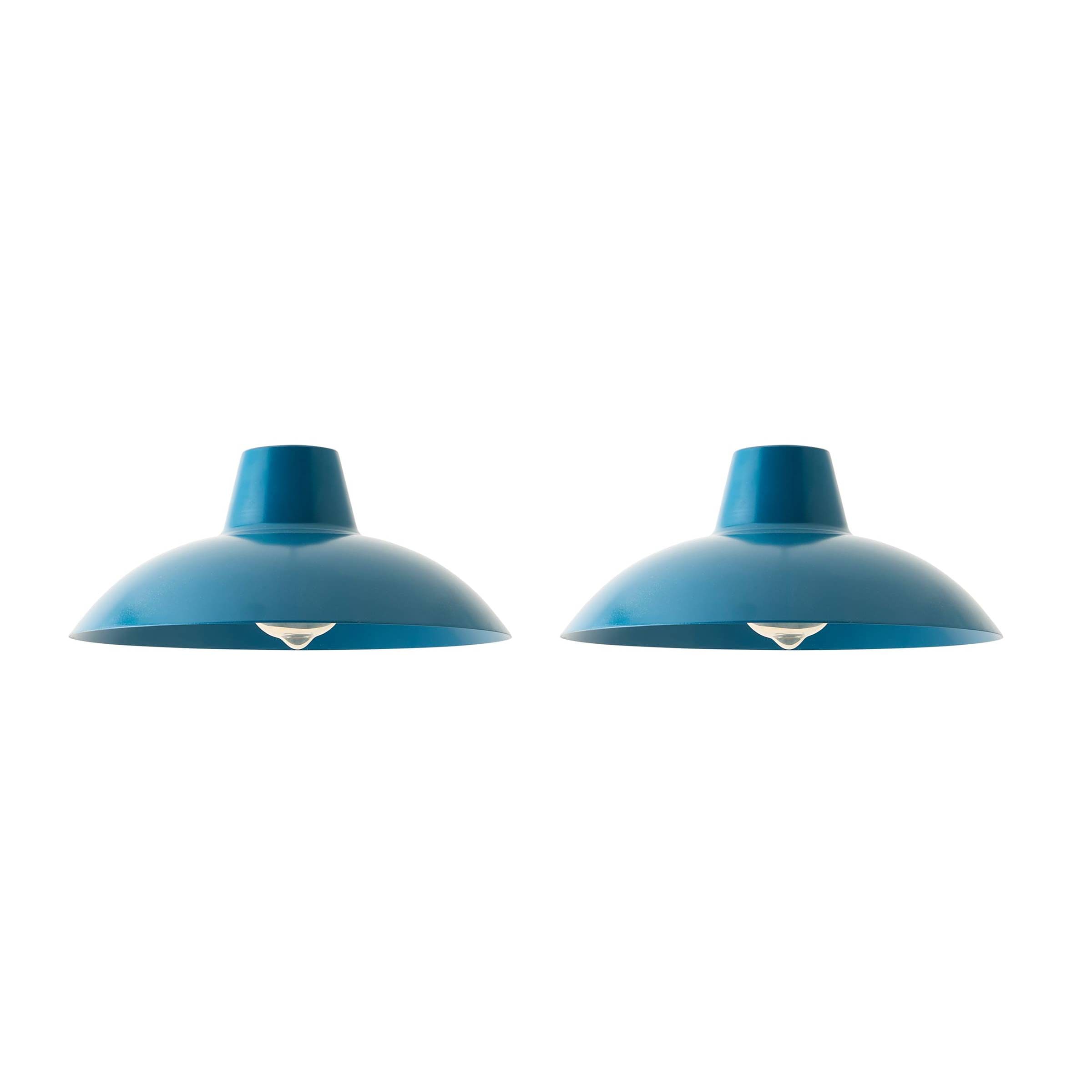 ValueLights Civic Pair French Blue Ceiling Pendant Shades Blue