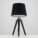 image 1 of ValueLights Modern Black Wood And Silver Chrome Tripod Table Lamp With Black Light Shade