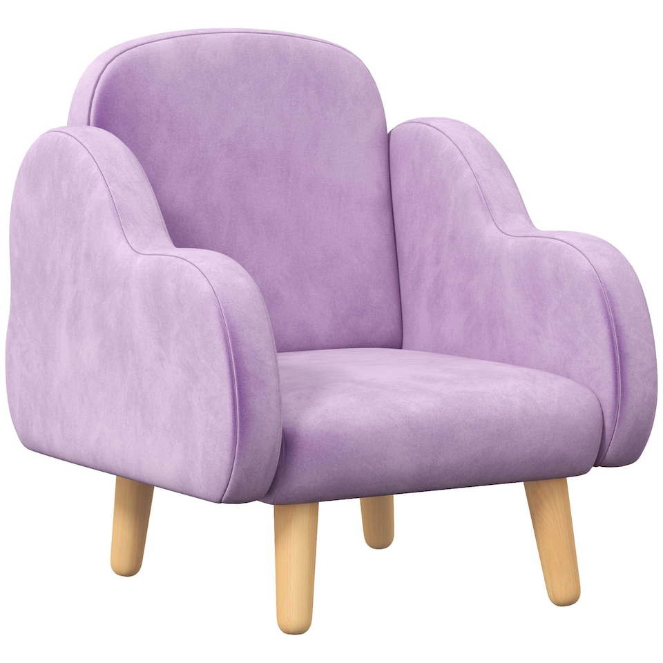 image 1 of ZONEKIZ Kids Armchair Toddler Sofa Chair Cloud-Shaped for 1.5-3 Years Purple