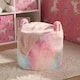 image 2 of OHS Tie Dye Storage Basket Soft Faux Fur Fleece Laundry Clothes Toys Organiser Hamper With Handles | Multi