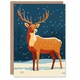 image 1 of Reindeer Winter Forest Arctic Snow Blank For Him Or Her Art Xmas Festive Christmas Card