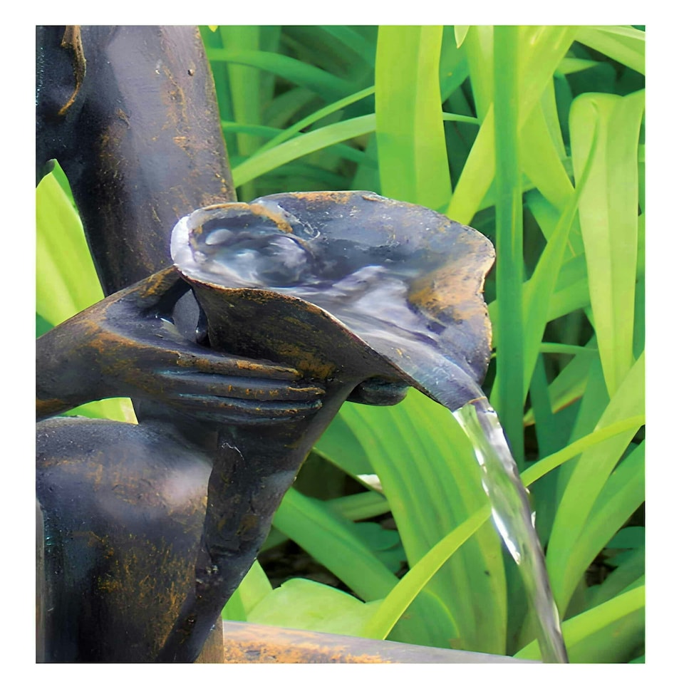 image 1 of Primrose Fairy on Clam Shell Solar Powered Water Feature Fountain 78cm