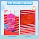 image 8 of PawHut Hamster Cage Pet Animal Travel Cage Box Double Layers w/ Accessories
