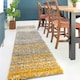 image 1 of KUKOON Yellow Ochre Grey Striped Mottled Long Runner Rug 60cm x 240cm | Yellow