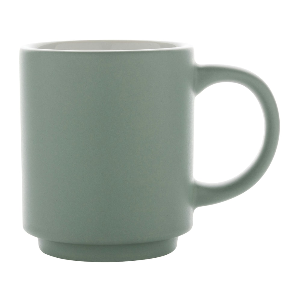 image 1 of XD Collection Stackable Ceramic 180ml Mug - Green/White - One Size