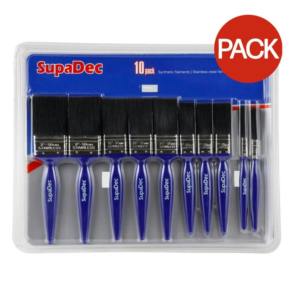 SupaDec Dec No Loss Brush (Pack Of 10) - Blue/Black - One Size