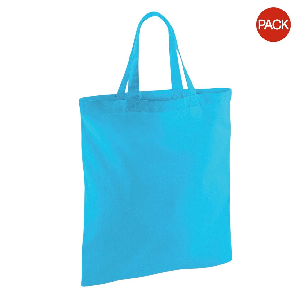 image 1 of Westford Mill Short Handle Bag For Life (Pack of 2) - Surf Blue - One Size Blue