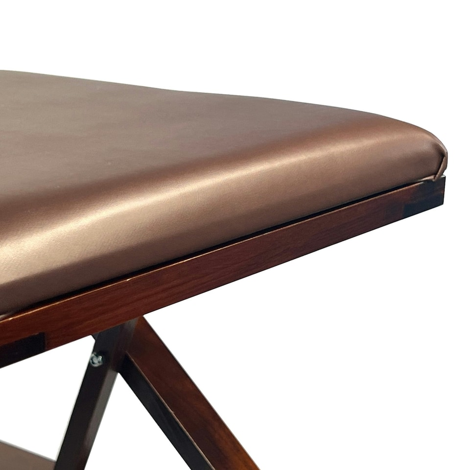 image 1 of Oypla Folding Leather Cushion Padded Footstool Foot Leg Rest