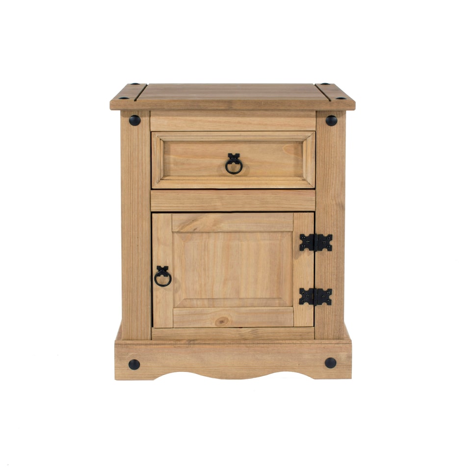 image 1 of Corona, 1 Door, 1 Drawer Bedside Cabinet Brown