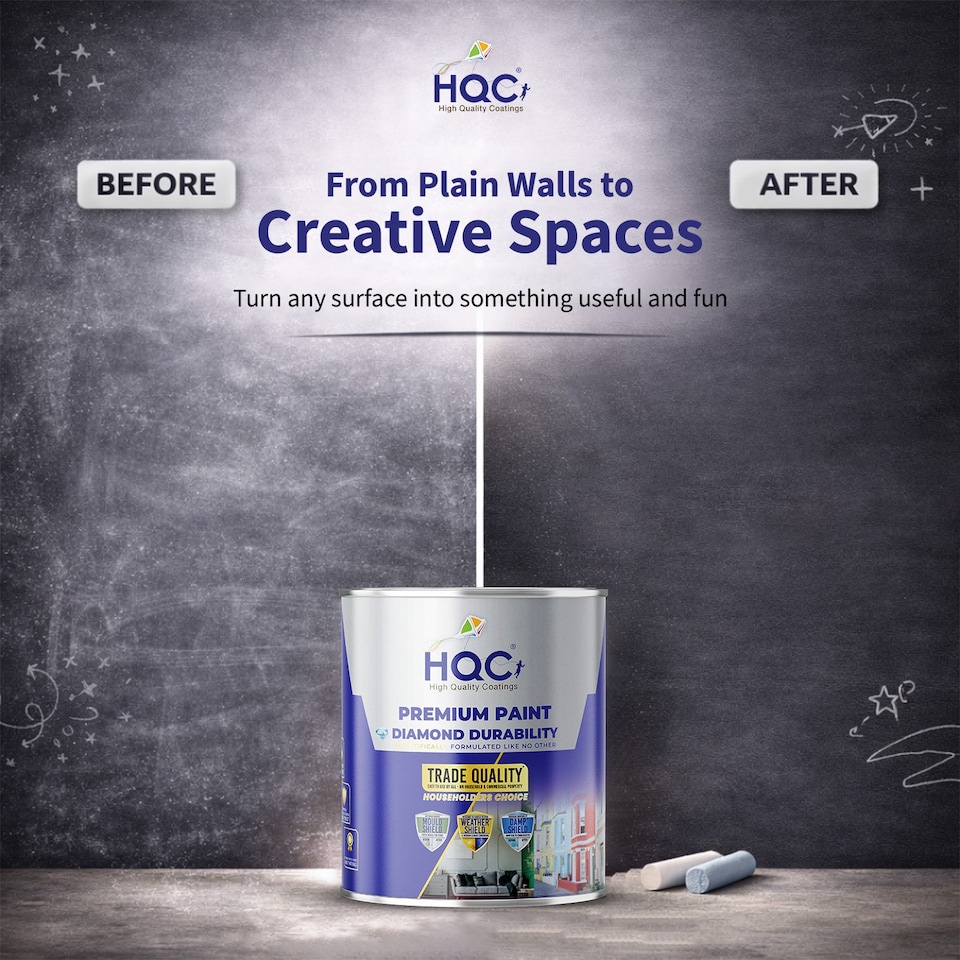 image 1 of HQC Blackboard & Chalkboard Paint - Easy Clean, Writable & Erasable Surface - Terracotta - 2.5L