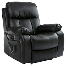 Chester Electric Bonded Leather Automatic Recliner Heat & Massage Chair (Black)
