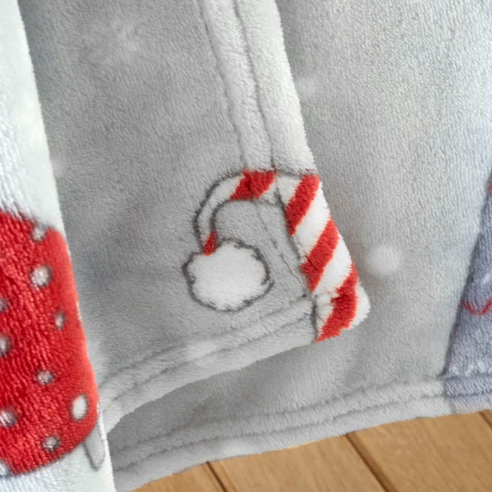 image 1 of Catherine Lansfield Christmas Festive Gnomes Cosy Fleece Blanket Throw