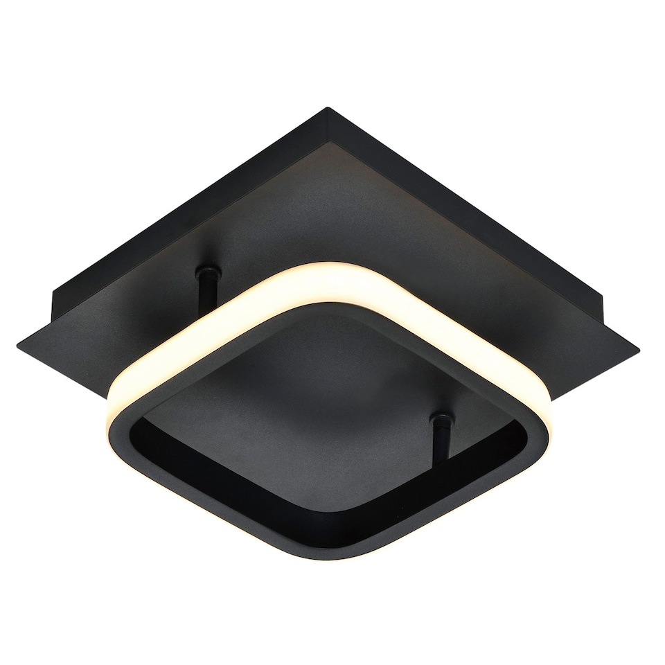 image 1 of Matt Black 3000K Square LED Ceiling Strip Light Fitting | Black | Black | 1