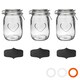 image 1 of Nicola Spring Heart Glass Storage Jars with Labels - 1 Litre - Clear Seal - Pack of 3
