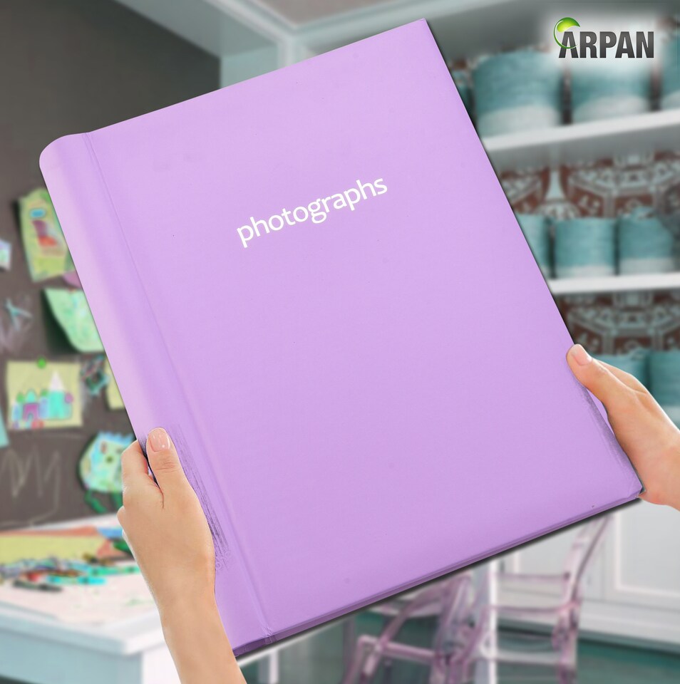 image 1 of ARPAN Self-Adhesive Photo Album – 20 Sheets / 40 Sides Spiral Bound Memory Book – Sticky Page Scrapbook Album for Various Sized Photos, Keepsakes & Special Memories