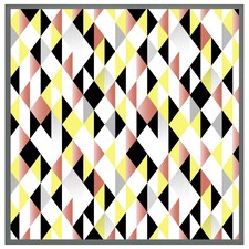 Yellow, pink & black geometric pattern (Picture Frame) Grey | XL