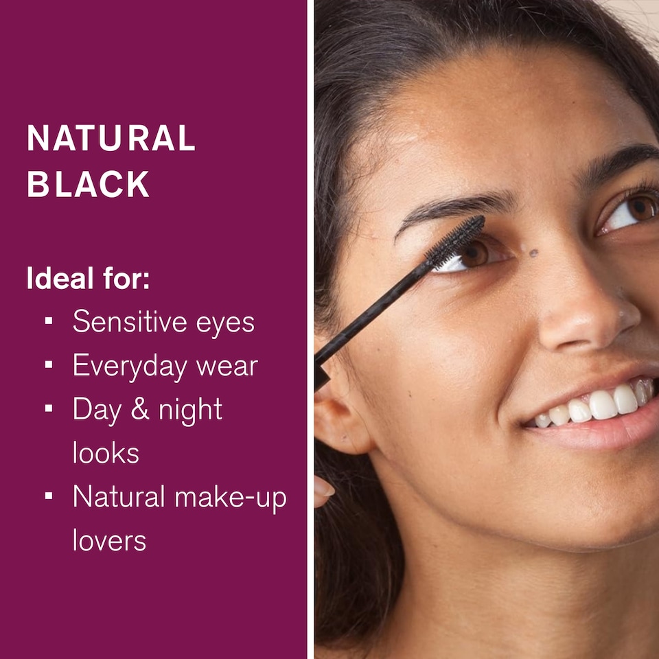 image 1 of Green People Volumising Mascara - Natural Mascara for Sensitive Eyes - Long Lasting Colour - Pregnancy Safe, Gluten Free, Cruelty Free - Black, 7ml | White