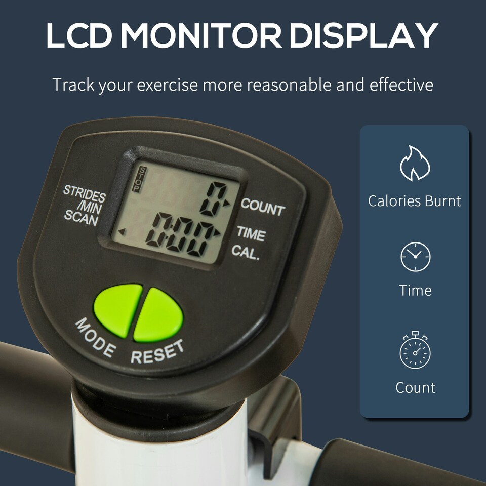 image 1 of HOMCOM Twister Stepper Step Machine with LCD Screen - Grey