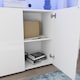 image 3 of Vida Designs Nova 3 Door LED Sideboard Buffet Cabinet Storage, White | White | 1