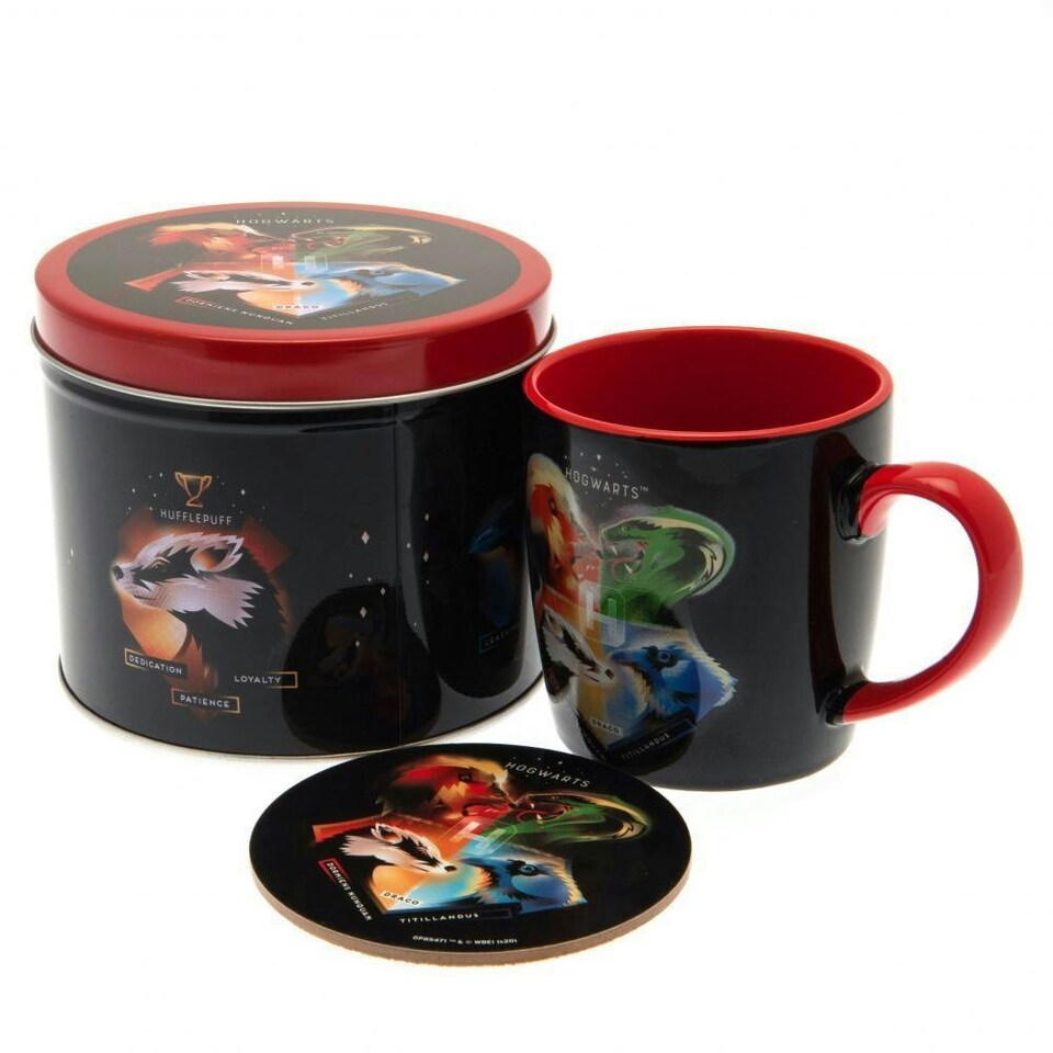 image 1 of Harry Potter Hogwarts Houses Mug and Coaster Set - Black/Red - One Size