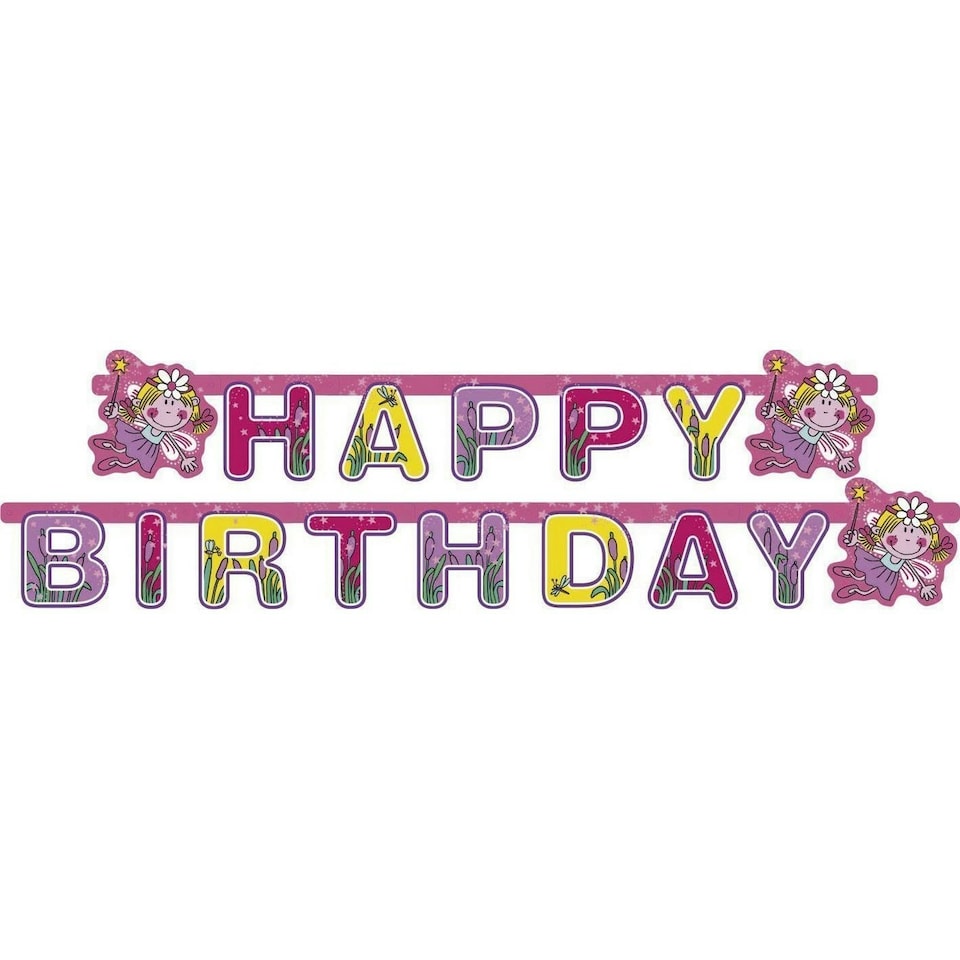 Amscan Funky Fairy Banner - Purple/Pink/Yellow - One Size