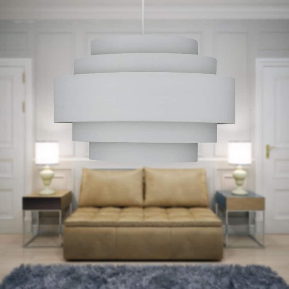 image 1 of Pair of Light Grey 5 Tier Light Shades | Grey | Large | 2