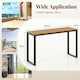 image 2 of COSTWAY Outdoor Rectangle Patio Side Table w/Metal Frame Brown