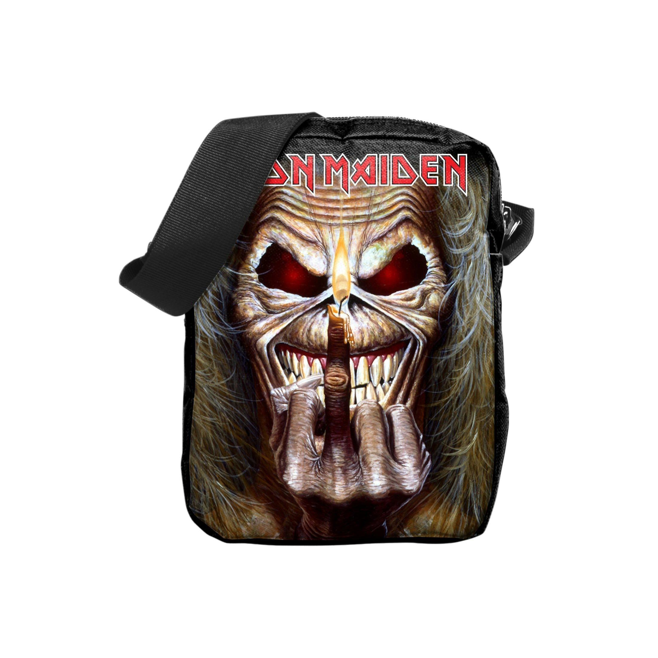 Rocksax Iron Maiden Crossbody Bag - Middle Finger in True Black