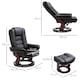 image 7 of HOMCOM Swivel Manual Recliner and Footrest Set PU Leather Lounge Chair Black