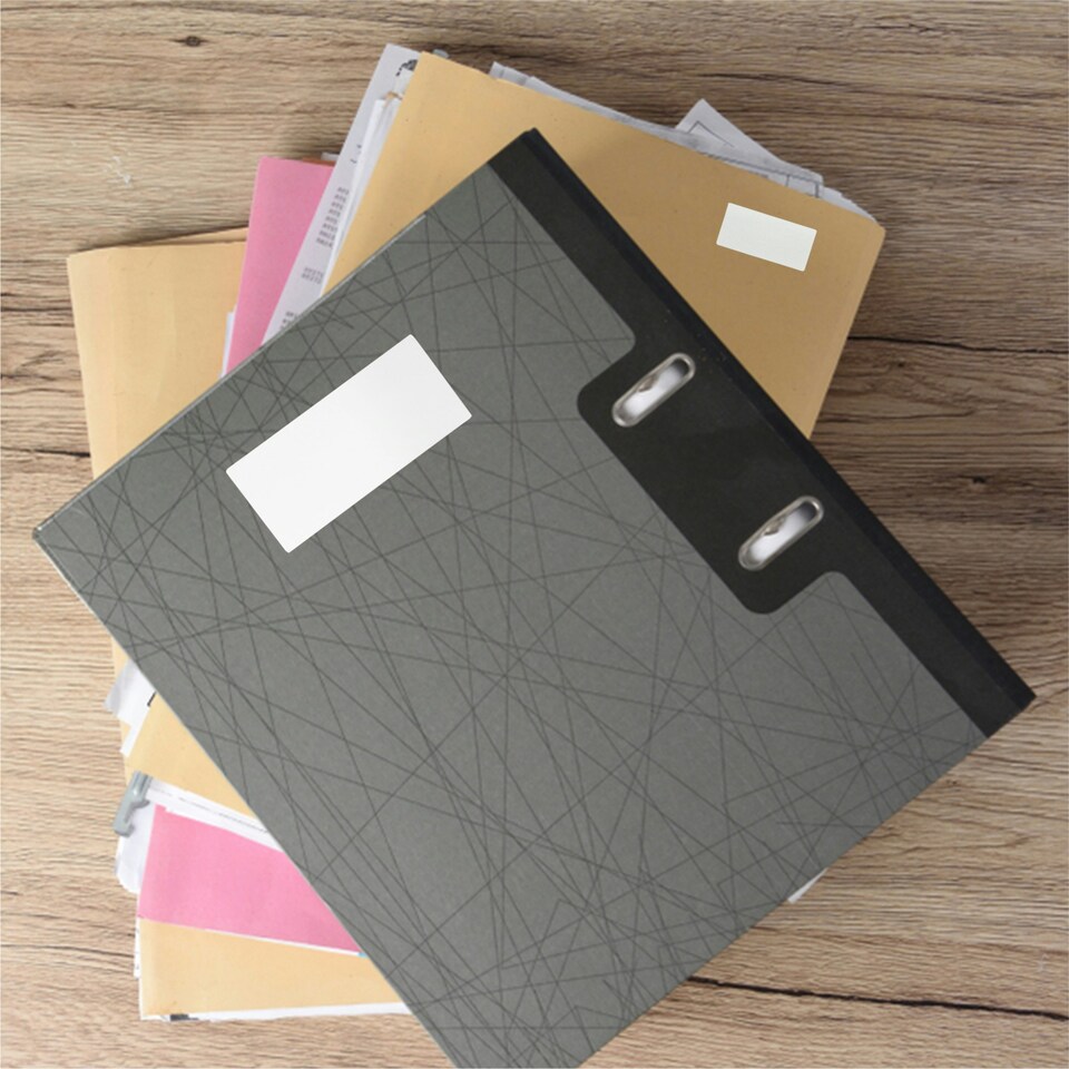 image 1 of Pack of 28 White 25x75mm Rectangular Labels - Adhesive Stickers