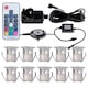 image 1 of Set of 10 - 30mm IP67 Colour Changing LED Decking Kit with Photocell | Chrome | Clear | 10