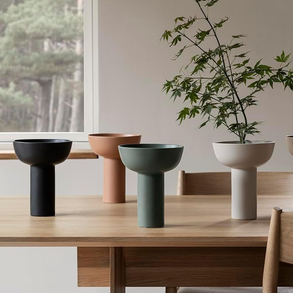 image 1 of Blomus Miyabi Stoneware Vase L - Duck green