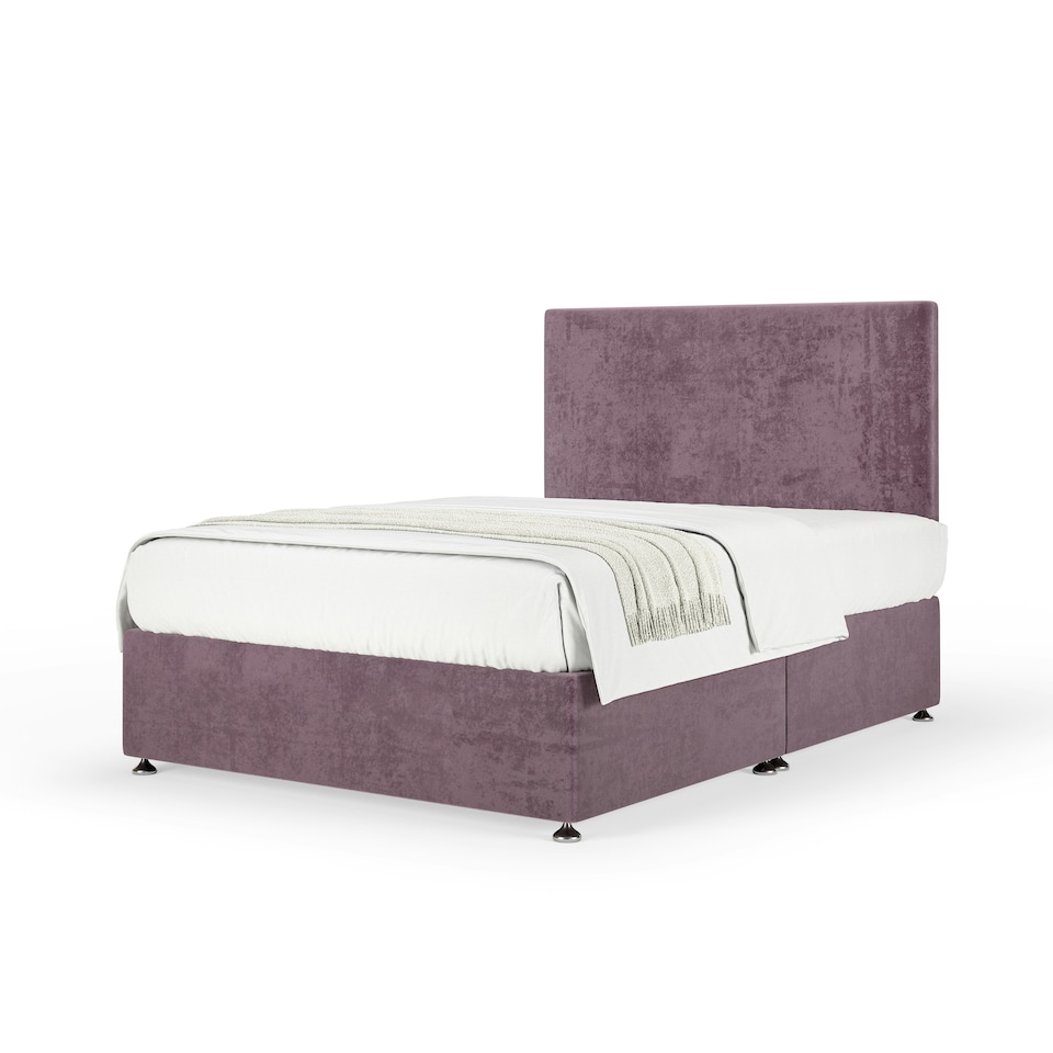 image 1 of Signature Platinum 2000 Pocket Sprung Mauve Naples Velvet Divan Set And Valencia Headboard Double
