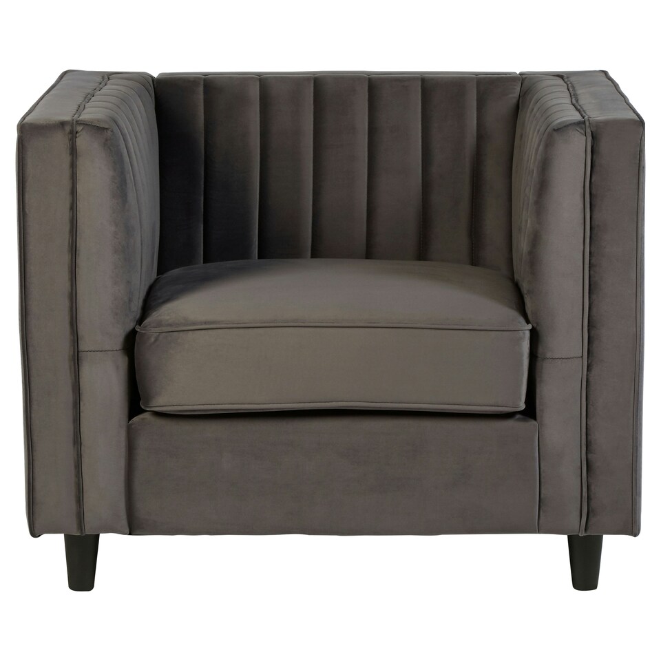 image 1 of Interiors by Premier Grey Velvet Chair, Enchanting Sleep chair, Easy to Assemble Borg Chair, Comfy Office Chair
