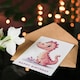 image 4 of Cute Pink Dinosaur Cartoon Kids Girl Boy Child Baby Birthday Card