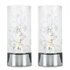 image 1 of ValueLights Florette Pair Floral Design Glass Chrome Touch Table Lamps