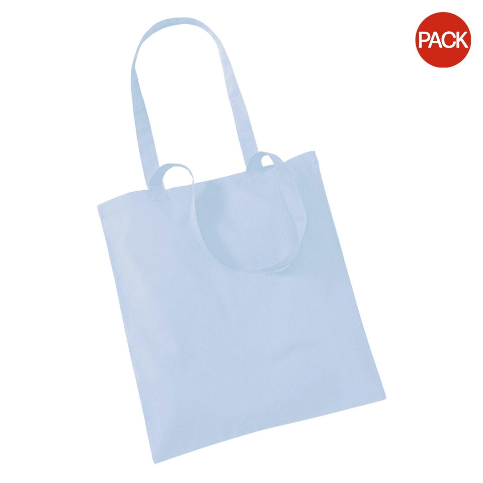 image 1 of Westford Mill Promo Bag For Life - 10 Litres (Pack Of 2) - Pastel Blue - One Size