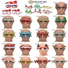 12pcs Novelty Glitter Christmas Glasses Eyewear Christmas Party Props Stocking Fillers Assorted Any 12 Frames