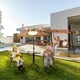 image 6 of Outsunny Kids Foldable Four-Piece Garden Set w/ Table, Chairs, Umbrella - Brown