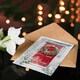 image 4 of Snow Covered Bauble Wreath Red Door For Child Kids Xmas Festive Christmas Card
