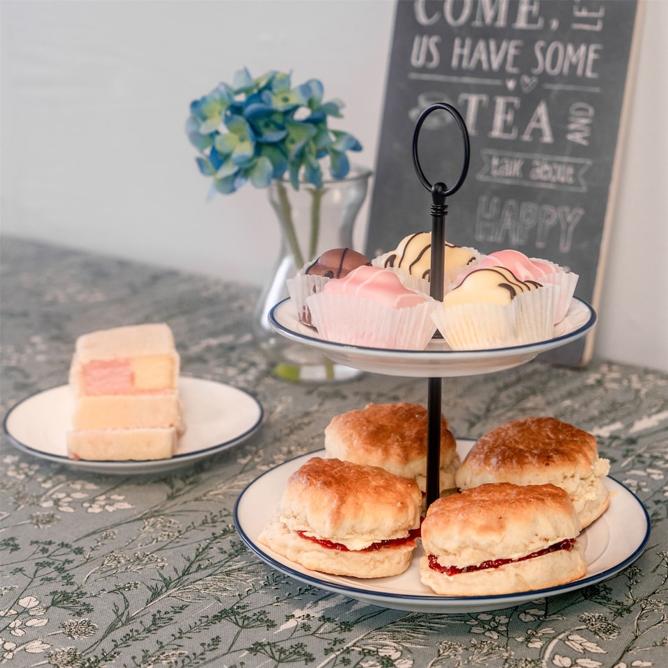 image 1 of Nicola Spring White Farmhouse Cake Stand - 21cm | White | White